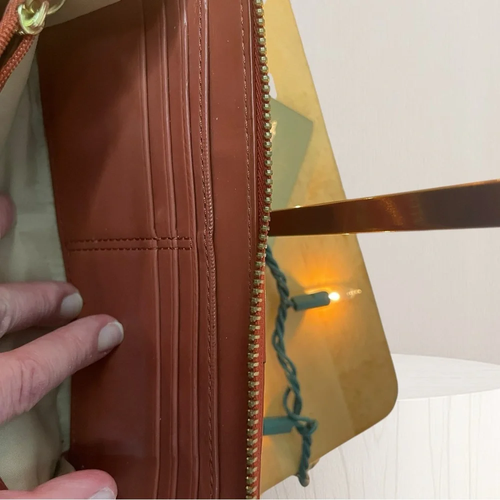 Coach orange Leather Zip Wallet - Picture 7 of 9